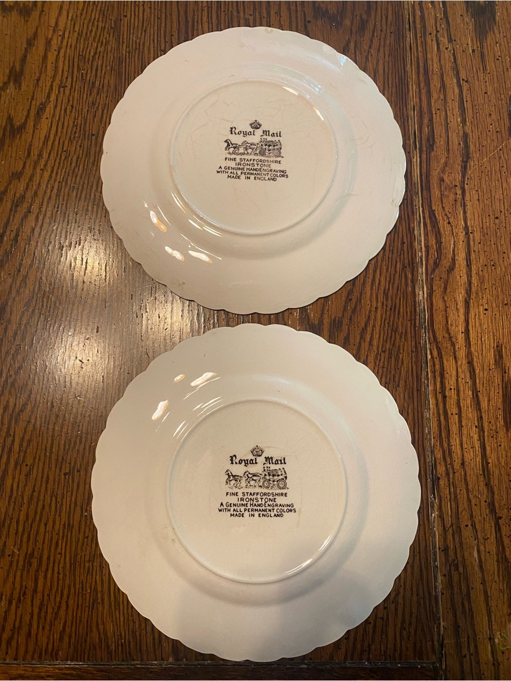 White Scalloped Edge Dessert Plates - Set of 2